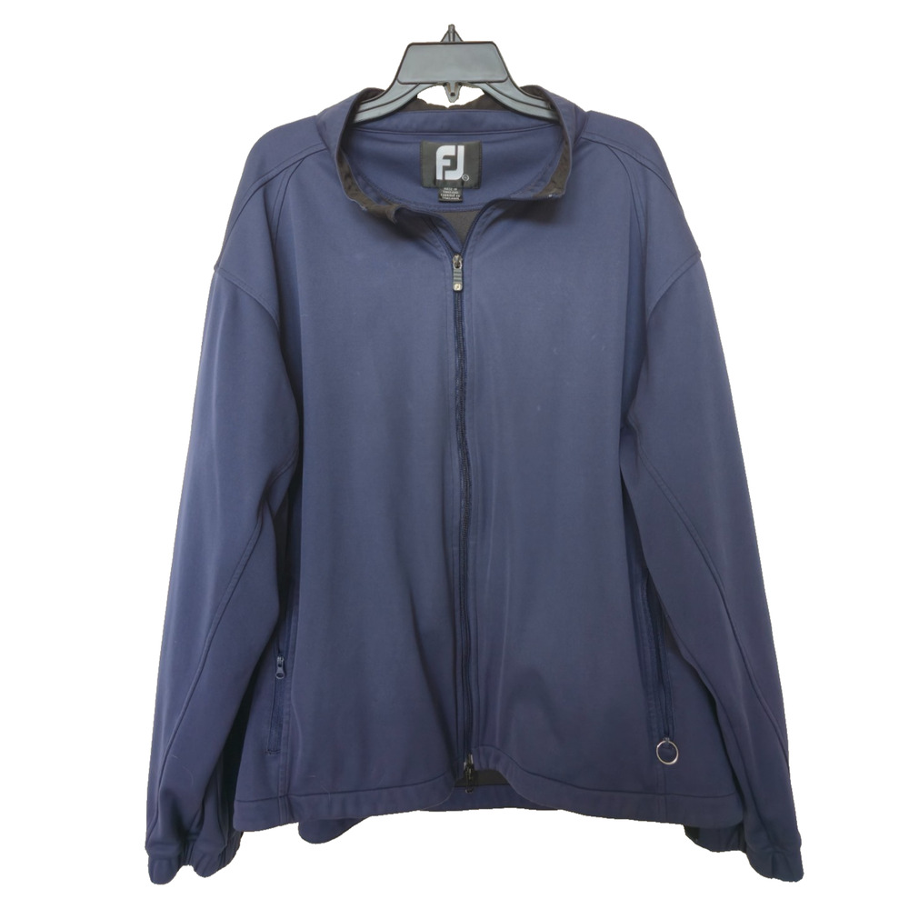 Foot Joy Jacket Mens XL Blue Full Zip Softshell Windbreaker FJ Golf‎ Casual